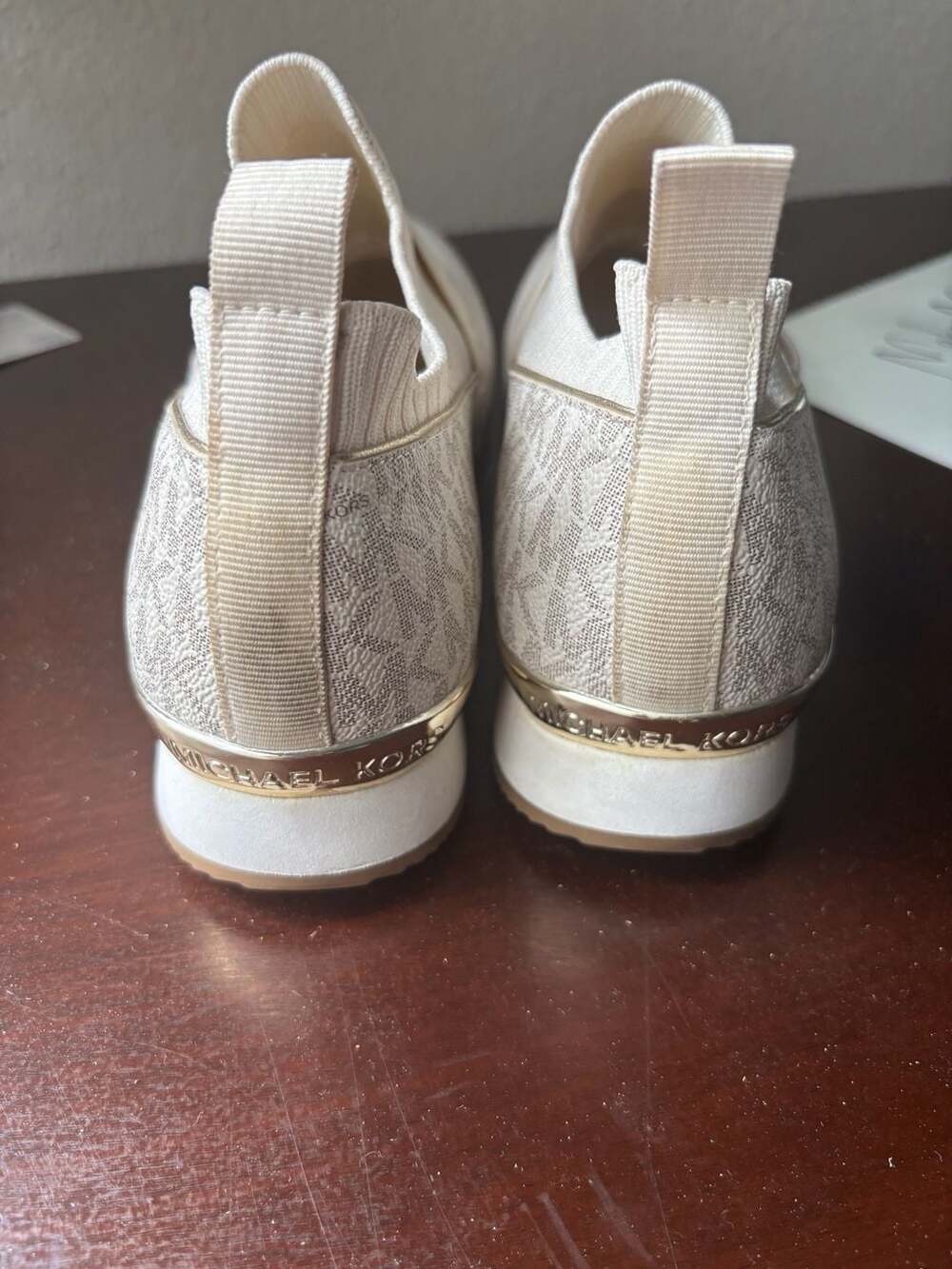 Michael Kors Bodie Slip-On Mesh Sneakers in Pale Gold/Beige - Picture 4 of 6